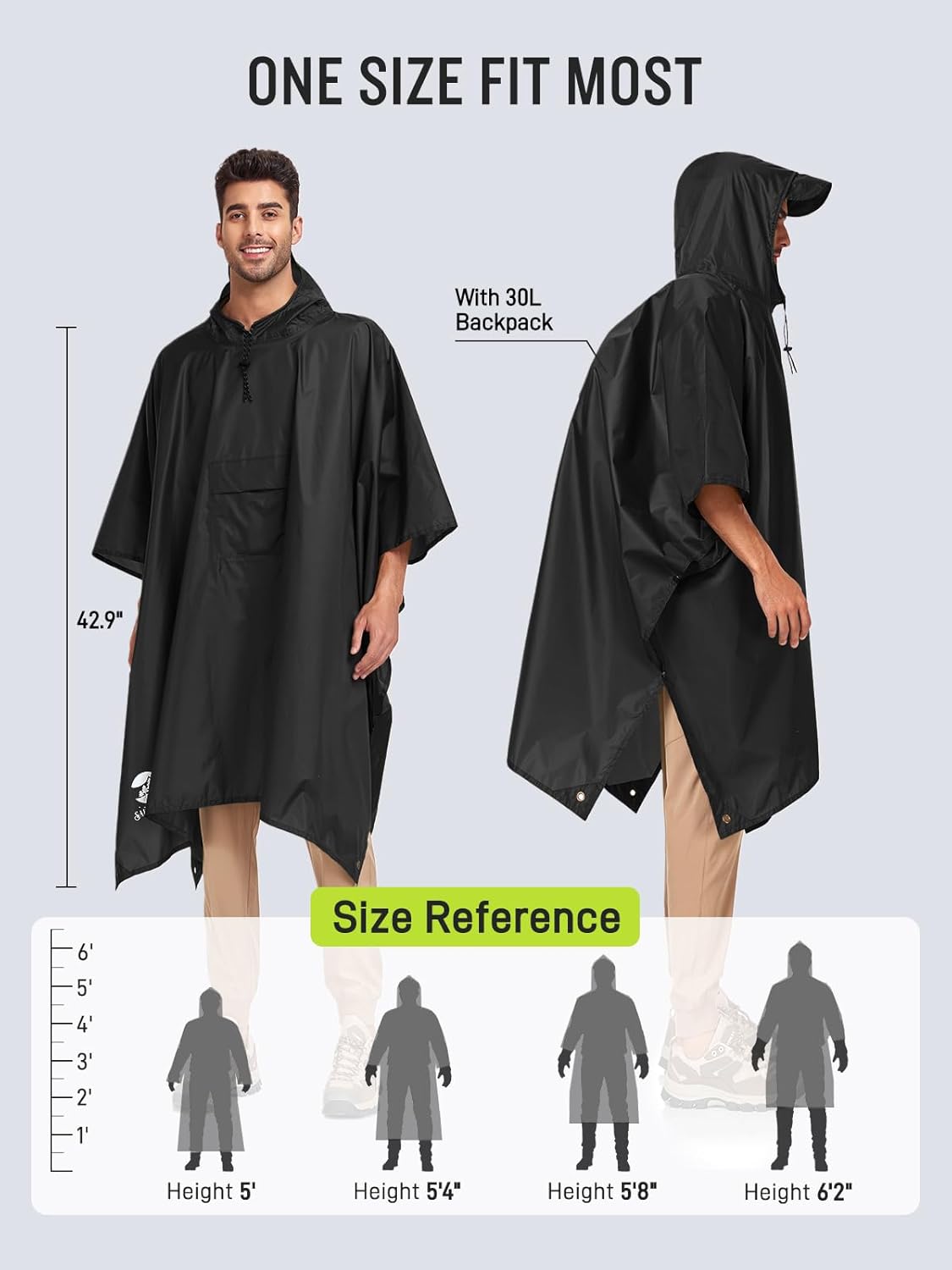 Impermeable Capucha Capa Poncho MJ075