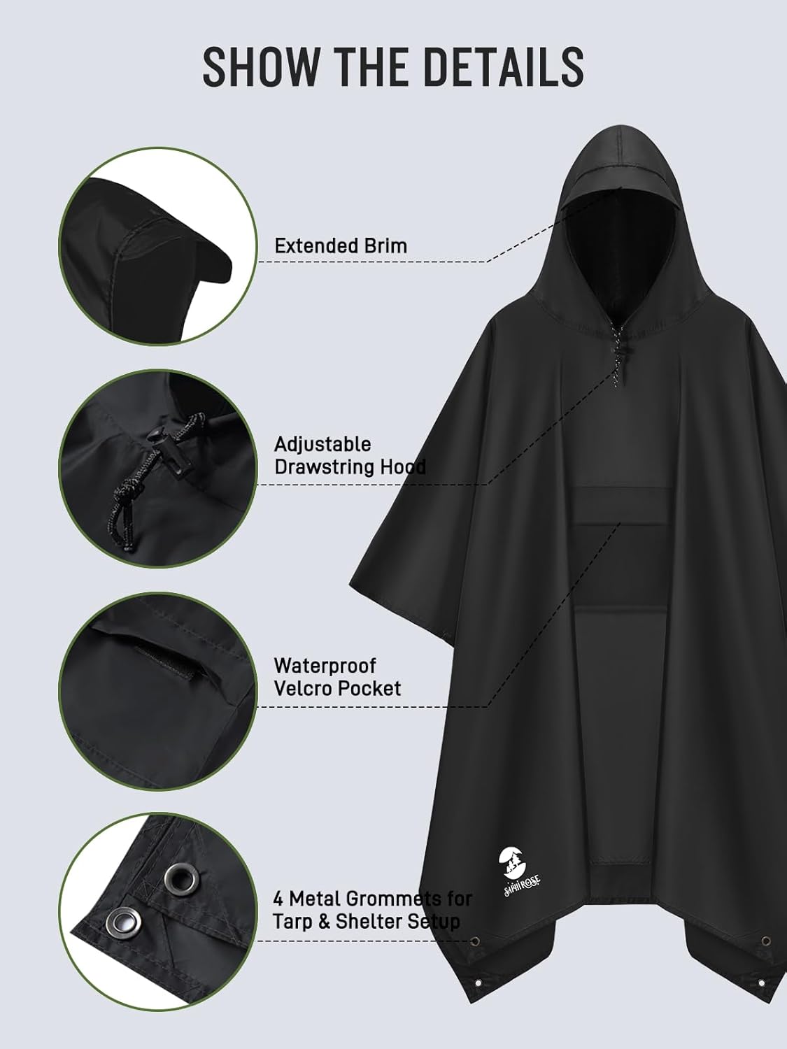 Impermeable Capucha Capa Poncho MJ075