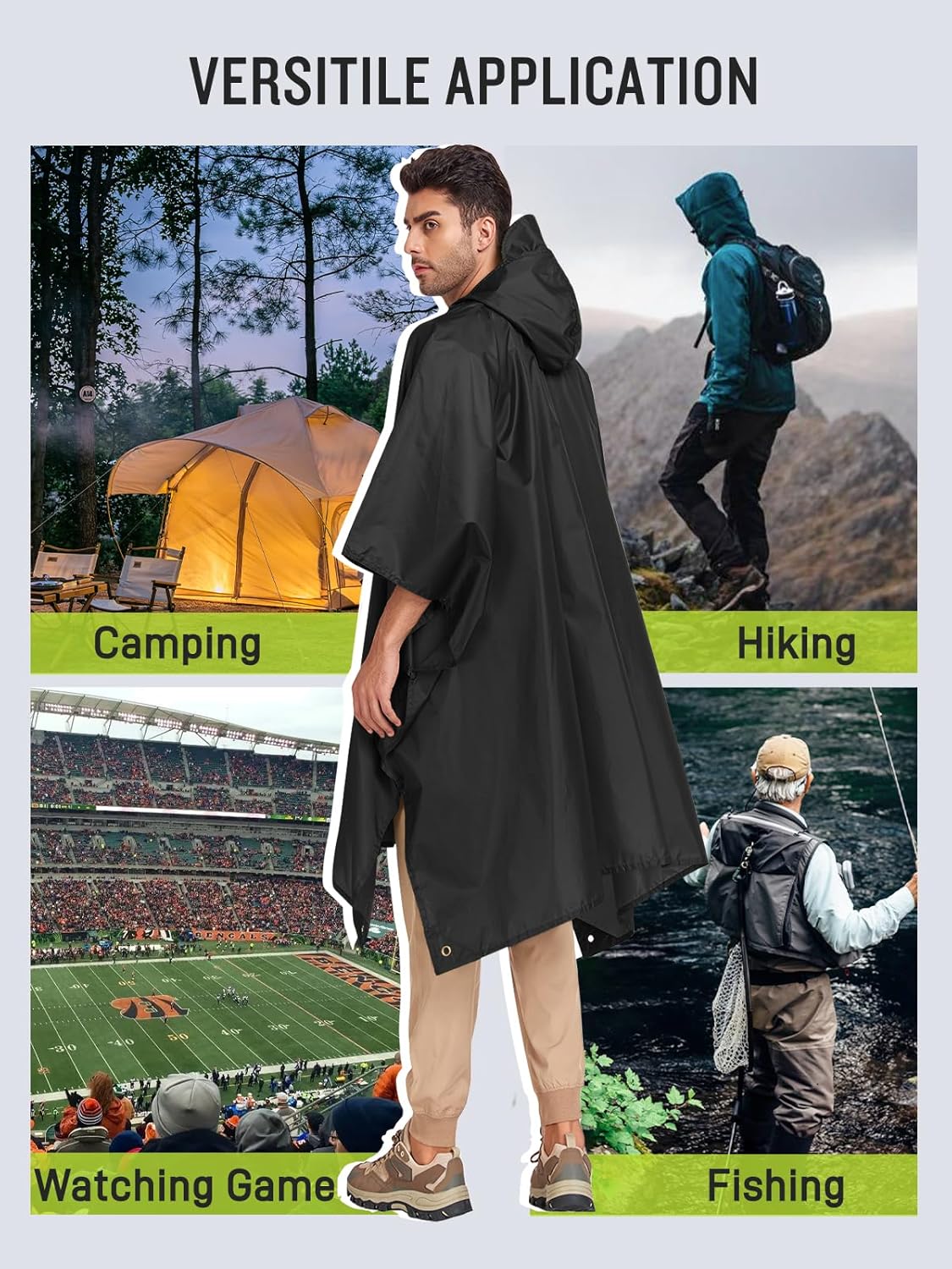 Impermeable Capucha Capa Poncho MJ075